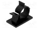 Self-adhesive cable holder; 16.5÷20.1mm; polyamide; black KSS WIRING