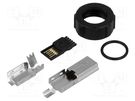 Plug; USB B mini; for cable; soldering; straight; for overmolding EDAC