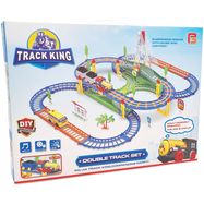 EXTRALINK KIDS KOLEJKA ELEKTRYCZNA TRACK KING Z LOKOMOTYWĄ I SAMOCHODZIKIEM NA BATERIE, EXTRALINK