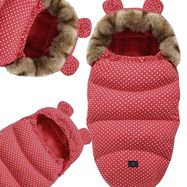 Extralink Baby Sleeping Bag for Stroller, Car Seat, and Sled - Insulated with Ears, Fleece, 100cm, EXTRALINK