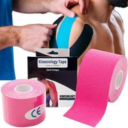 EXTRALINK PLASTRY TAPE TEJPY KINESIOTAPING TEJP TAŚMA KINESIO SPORT PRO 5MX5CM RÓŻ P-865, EXTRALINK