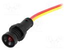 Indicator: LED; recessed; red; 12÷24VDC; 12÷24VAC; Ø10mm; IP20 ELPROD