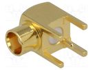 Socket; MCX; female; angled 90°; 50Ω; THT; PTFE; gold-plated AMPHENOL RF