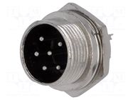 Connector: microphone; socket; male; PIN: 6; for panel mounting CHANGZHOU DAHUA IMP AND EXP (GROUP) CO