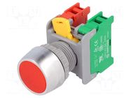 Switch: push-button; 22mm; Stabl.pos: 1; NC + NO; red; none; IP65 AUSPICIOUS