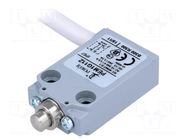 Limit switch; pin plunger Ø8mm; NO + NC; 5A; max.240VAC; cables POKÓJ