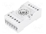 Socket; PIN: 11; 10A; 250VAC; on panel,for DIN rail mounting; grey RELPOL