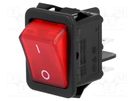 ROCKER; DPST; Pos: 2; ON-OFF; 16A/250VAC; red; neon lamp; 230V; 20mΩ CANAL ELECTRONIC