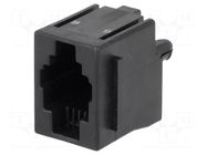Connector: RJ9; socket; PIN: 4; with panel stop blockade; 4p4c; THT TE Connectivity