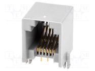 RJ12; socket; PIN: 6; Contacts: phosphor bronze; gold-plated; THT NINIGI