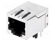 Connector: RJ45; socket; PIN: 8; shielded; Layout: 8p8c; THT AMPHENOL COMMUNICATIONS SOLUTIONS