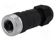 Connector: M12; plug; PIN: 4; female; straight; IP67; screw terminal LUMBERG AUTOMATION