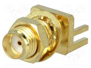 Connector: SMA; socket; female; card edge,with mounting nut; SMT NINIGI