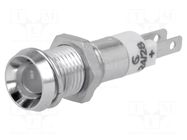 Indicator: LED; recessed; white; 24÷28VDC; Ø8.2mm; IP67; connectors SIGNAL-CONSTRUCT