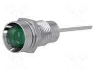 Indicator: LED; recessed; green; Ø8.2mm; IP40; for PCB; brass SIGNAL-CONSTRUCT
