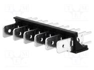 Terminal: spade terminal strip; 6.3mm; THT; 250V; straight; ways: 6 