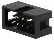 Socket; IDC; male; PIN: 8; straight; THT; gold-plated; 2.54mm; black Amphenol Communications Solutions