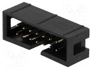 Socket; IDC; male; PIN: 14; straight; THT; gold-plated; 2.54mm; black Amphenol Communications Solutions