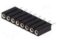 Connector: pin strips; socket; female; PIN: 8; straight; THT; 2.54mm CONNFLY