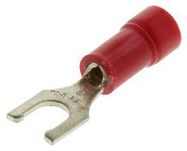 TERMINAL, SPADE/FORK, #8, CRIMP, RED