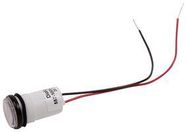 PANEL MOUNT INDICATOR, LED, 17.463MM, WHITE, 24V