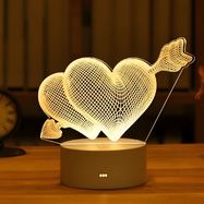 EXTRALINK HOME LAMPKA NOCNA PRZEBITE SERCA 3D ILUZJA OPTYCZNA DO SYPIALNI USB, EXTRALINK
