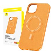 Magnetic Phone Case for iPhone 15 ProMax Baseus Fauxther Series (Orange), Baseus