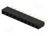 Socket; pin strips; female; PIN: 10; straight; 2.54mm; THT; 1x10 MPE GARRY