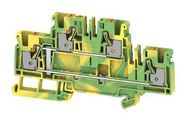 PE TERMINAL BLOCK, DIN RAIL, 4POS, 12AWG