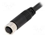 Connector: M8; 1m; female; PIN: 3; 3A; 60V; IP67; straight; plug AMPHENOL LTW