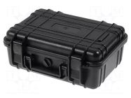 Case; tool case; black; ABS; 260x180x100mm; IP67 NEWBRAND