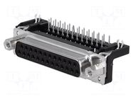 Connector: D-Sub; PIN: 25; socket; female; on PCBs; angled 90°; THT HARTING