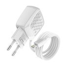 Charger Foneng EU25 USB-A 2-Port Charger 2.4A with Lightning cable (white), Foneng