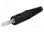 Plug; 4mm banana; 32A; 33VAC; 70VDC; black; Max.wire diam: 4mm SCHÜTZINGER