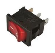 ROCKER SW, SPST, 12VDC, RED, PANEL