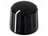 Knob; conical,with pointer; ABS; Øshaft: 6mm; Ø21.5x17.1mm; black SR PASSIVES