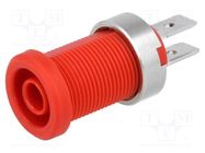 Socket; 4mm banana; 25A; 1kV; red; nickel plated; on panel,screw ELECTRO-PJP