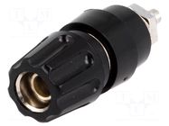 Connector: 4mm banana; socket; 60VDC; 63A; Cutout: Ø9mm; black; 2mΩ HIRSCHMANN T&M