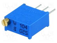 Potentiometer: mounting; multiturn; 100kΩ; 500mW; THT; ±10%; linear SR PASSIVES