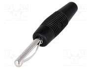 Plug; 4mm banana; 30A; 60VDC; black; non-insulated; 3mΩ; 2.5mm2 HIRSCHMANN T&M