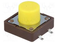 Microswitch TACT; SPST-NO; Pos: 2; 0.05A/12VDC; SMT; none; 5.2N DIPTRONICS