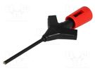 Clip-on probe; pincers type; 2A; 60VDC; red; Grip capac: max.2mm HIRSCHMANN T&M