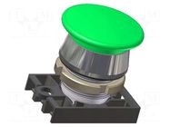 Switch: push-button; 22mm; Stabl.pos: 1; green; IP55; mushroom PROMET