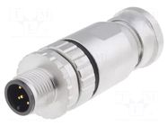 Connector: M12; plug; PIN: 5; male; straight; screw terminal CONEC