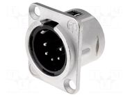 Connector: XLR; socket; male; PIN: 5; soldering; silver; 7.5A; 1mm2 NEUTRIK
