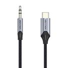 Cable Audio USB-C to 3,5mm mini jack 1m black, Vention