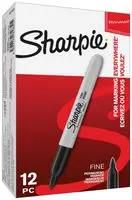 MARKER FINE TIP, BLACK, 12PK