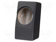 Car loudspeaker enclosure; MDF; black; leather,textil; 200mm BASSER