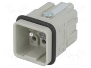 Connector: HDC; contact insert; male; 16A; 400V; Han Q; PIN: 6; 5+PE HARTING