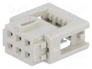 Connector: IDC; plug; female; PIN: 6; for ribbon cable; 2.54mm; 2x3 HARTING